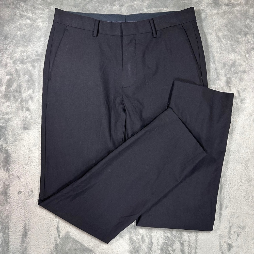 Bonobos Slim Fit Navy Blue Wool Blend Dress Pants Trousers 32x32 Mens